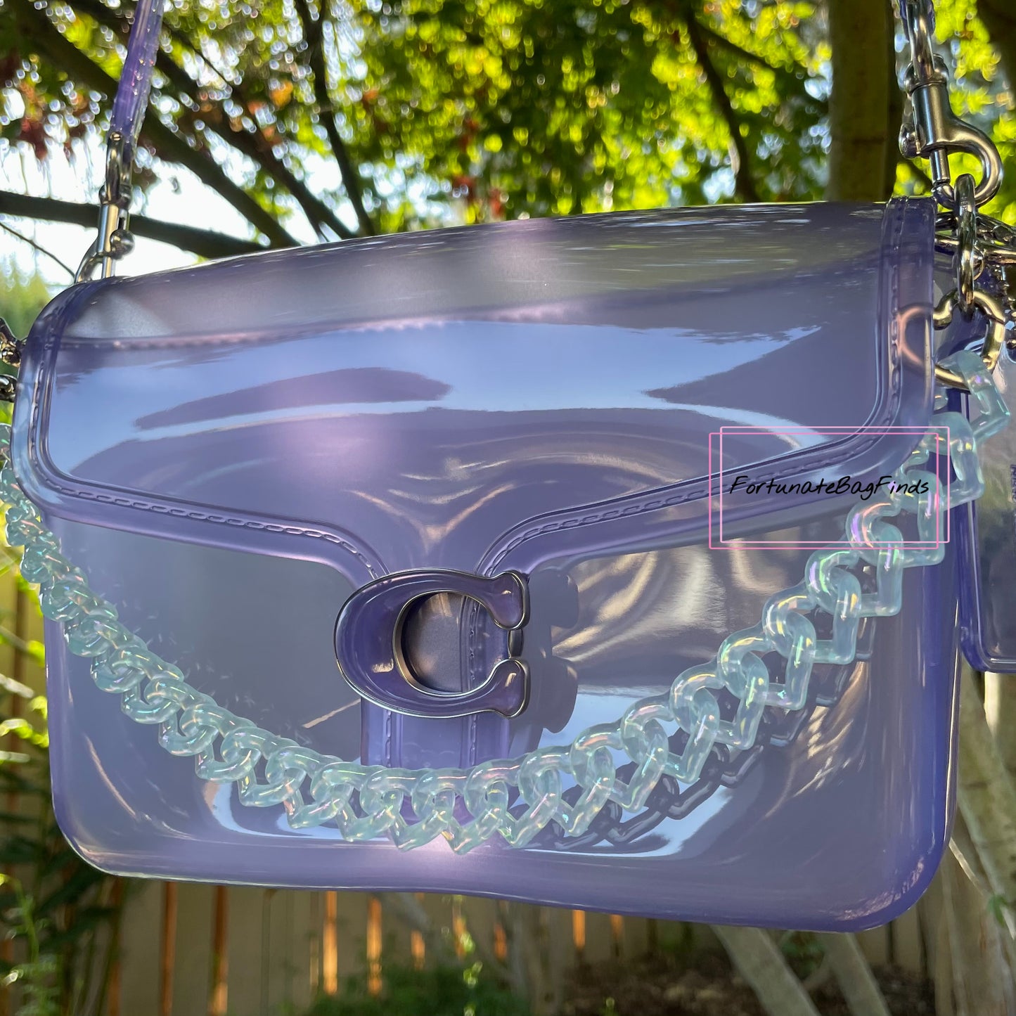 Blueberry Milk Triple Hearts Novelty Resin Bag Purse Chain Strap
