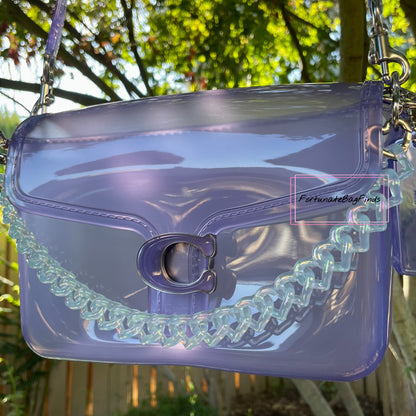 Blueberry Milk Triple Hearts Novelty Resin Bag Purse Chain Strap